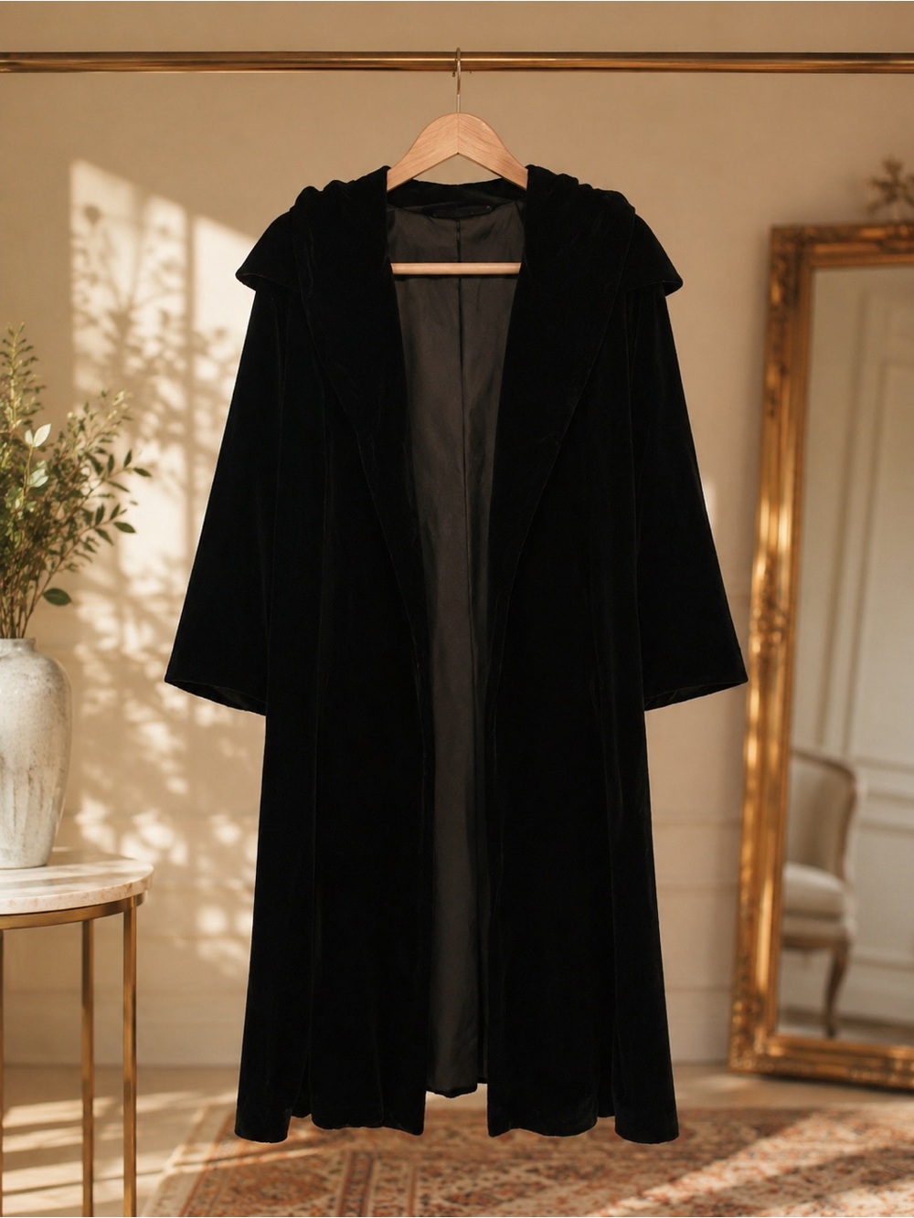 Vintage Black Velvet Coat